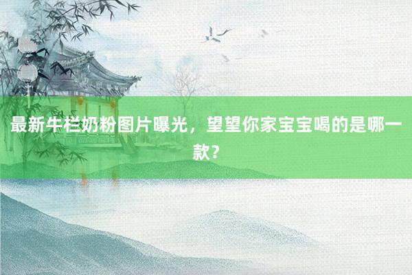 最新牛栏奶粉图片曝光，望望你家宝宝喝的是哪一款？
