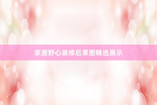 家居野心装修后果图精选展示